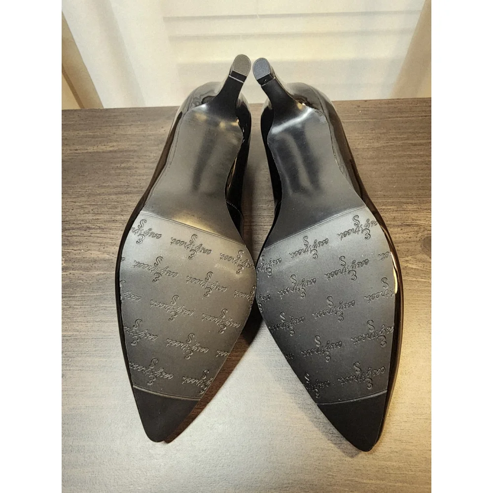 Easy Street Pointed Pumps Stiletto Heels 7 EXTRA WIDE - BLACK
